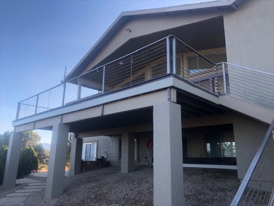 modern railing on house